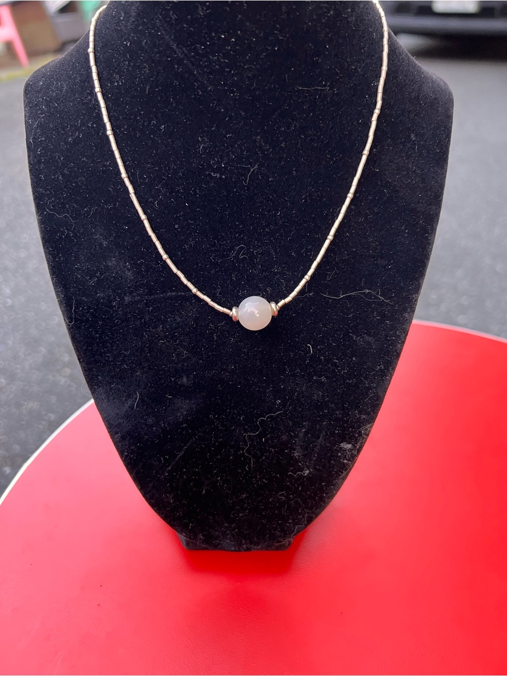 One of a kind! Handmade Sterling Silver Moonstone Choker Necklace!